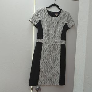 Lightly worn J CREW tweed size 8 dress. #office #black #midi